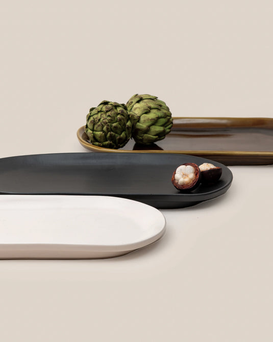 Brown gaia oblong tray