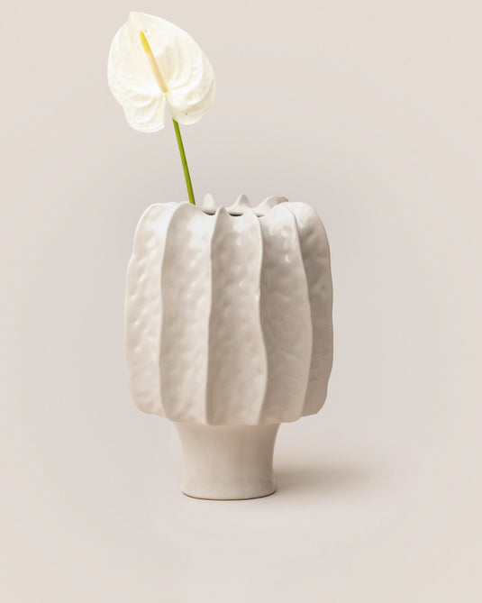 Ivory gaia vase