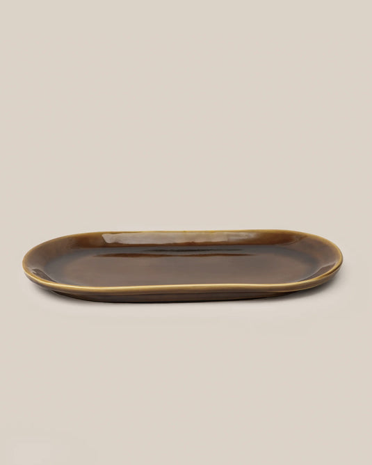 Brown gaia oblong tray