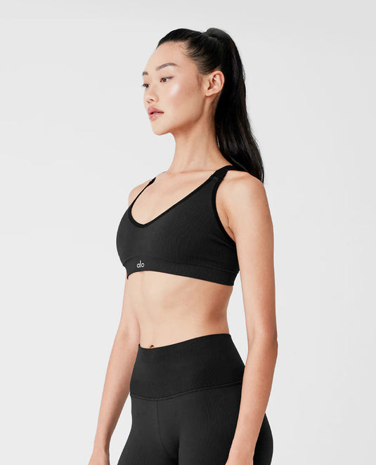 Seamless ribbed bra