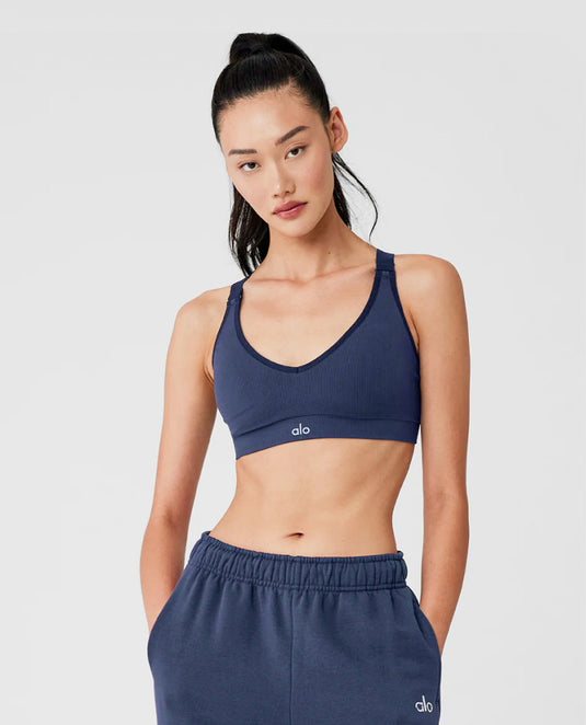 Seamless ribbed bra