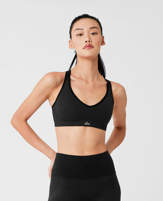 Seamless ribbed bra